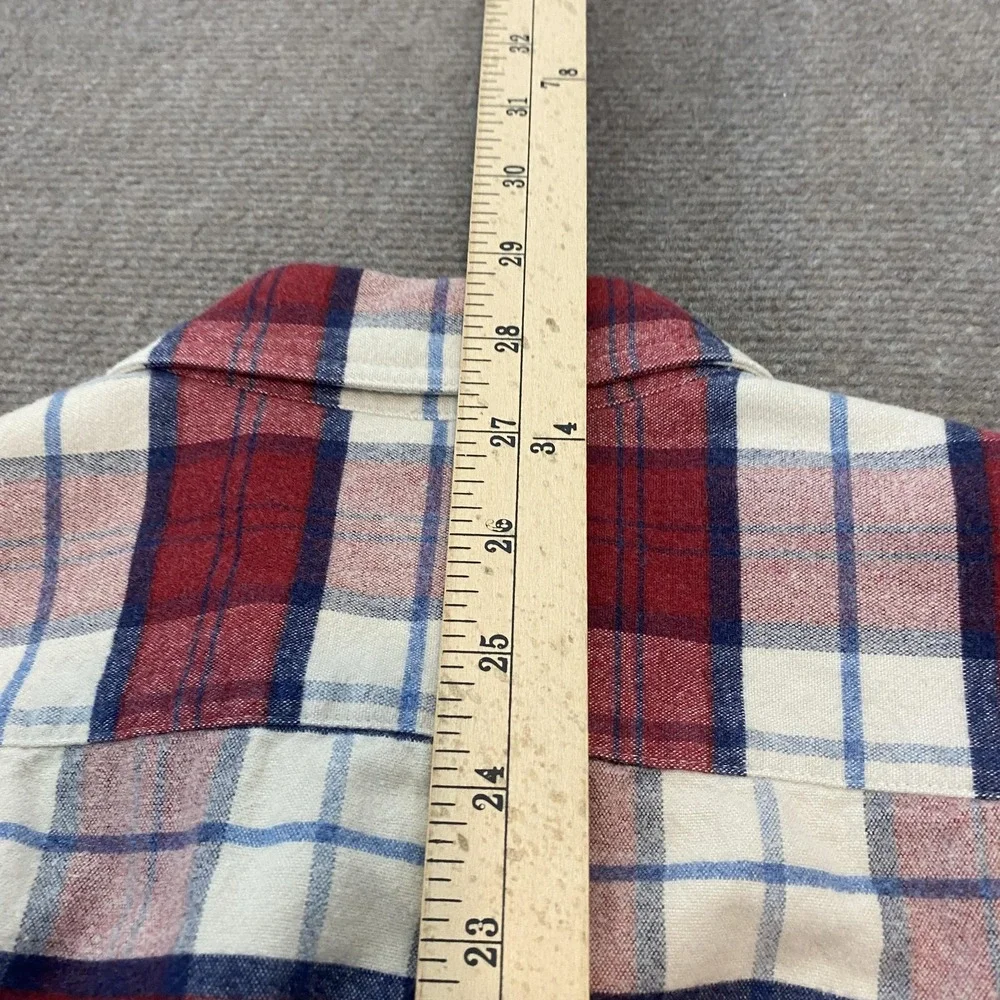 J Crew Shirt Mens Extra Small Red Plaid Flannel‎ Leather Elbow Patches Casual